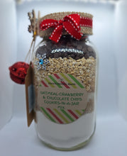 Load image into Gallery viewer, Plant-based Oatmeal-Cranberry Chocolate Chips Cookies in a jar mix
